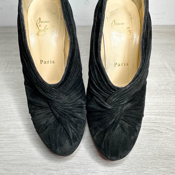 Louboutin Fastwist Black Suede Booties - Picture 10 of 10